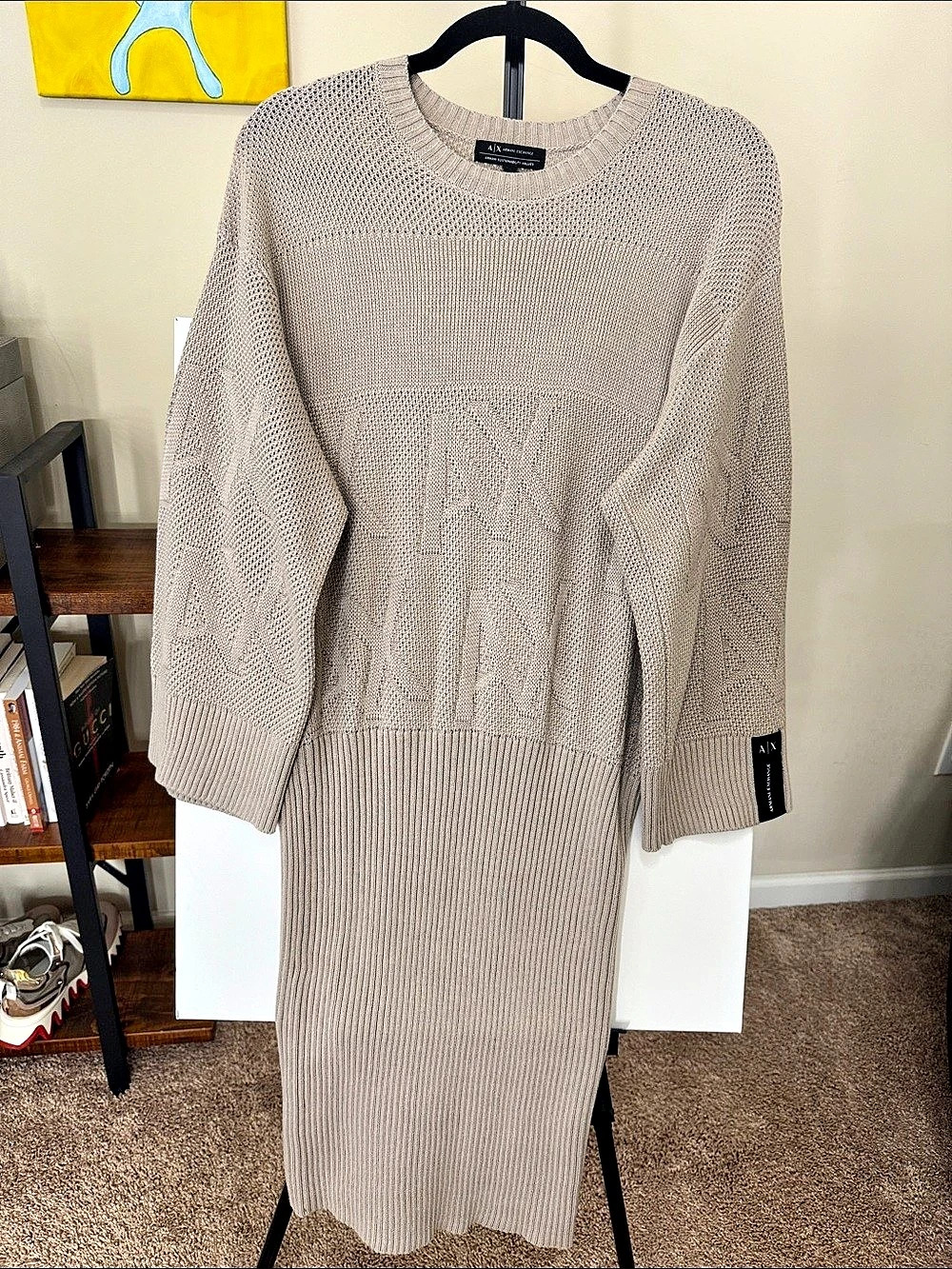 Armani Exchange Organic Cotton Knit Midi Dress Size Medium NWT